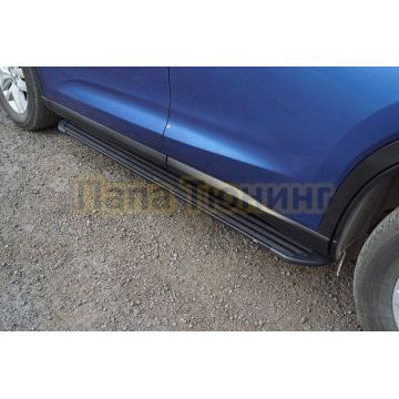 Пороги алюминиевые "Slim Line Black" 1720 мм ТСС для Gac GS5 1.5T 2WD 2020- Пороги алюминиевые "Slim Line Black" 1720 мм ТСС для Gac GS5 1.5T 2WD 2020-