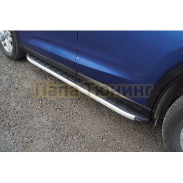 Пороги алюминиевые с пластиковой накладкой 1720 мм ТСС для Gac GS5 1.5T 2WD 2020- Пороги алюминиевые с пластиковой накладкой 1720 мм ТСС для Gac GS5 1.5T 2WD 2020-