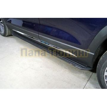 Пороги алюминиевые ''Slim Line Black'' 1920 мм ТСС для Jetour X90 Plus 2WD 2023 Пороги алюминиевые ''Slim Line Black'' 1920 мм ТСС для Jetour X90 Plus 2WD 2023