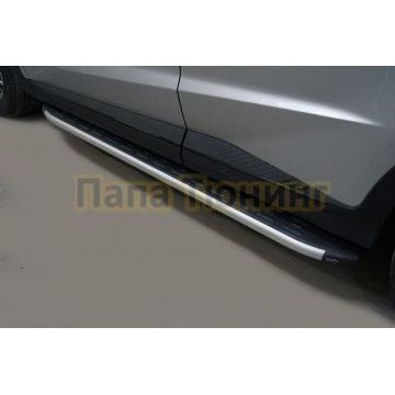 Пороги алюминиевые с пластиковой накладкой 1720 мм ТСС для Jetour X70 Plus 2023- Пороги алюминиевые с пластиковой накладкой 1720 мм ТСС для Jetour X70 Plus 2023-