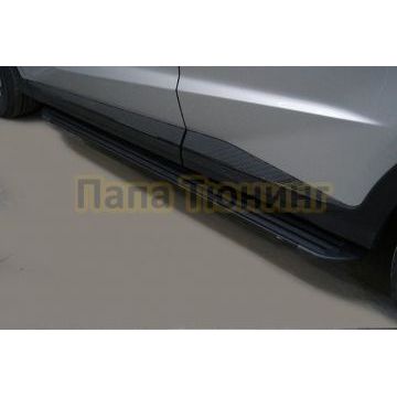 Пороги алюминиевые ''Slim Line Black'' 1720 мм ТСС для Jetour X70 Plus 2023- Пороги алюминиевые ''Slim Line Black'' 1720 мм ТСС для Jetour X70 Plus 2023-