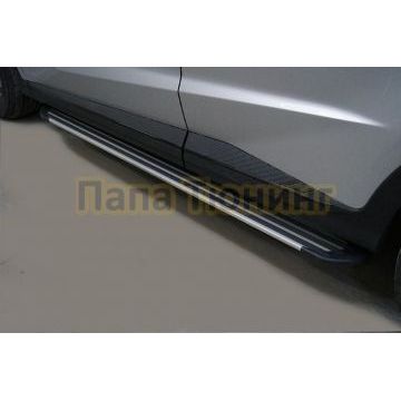 Пороги алюминиевые ''Slim Line Silver'' 1720 мм ТСС для Jetour X70 Plus 2023- Пороги алюминиевые ''Slim Line Silver'' 1720 мм ТСС для Jetour X70 Plus 2023-