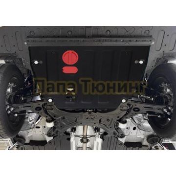 Защита картера и КПП + комплект крепежа АвтоБРОНЯ Сталь GAC GS5 2018- 1.5 АКПП FWD