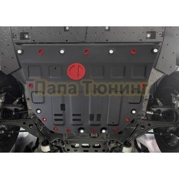 Защита картера и КПП + комплект крепежа АвтоБРОНЯ Сталь GAC GS8 2023- V-2.0 АКПП 4WD.