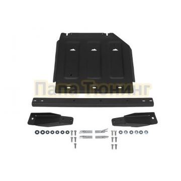 Защита РК + комплект крепежа АвтоБРОНЯ Сталь Great Wall Poer V-2.0 АКПП полный 2021-