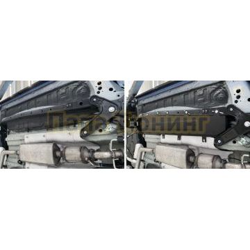 Защита тормозных магистралей + коплект крепежа АвтоБРОНЯ Сталь Jetour X90 V-1.6 Робот передний 2023-