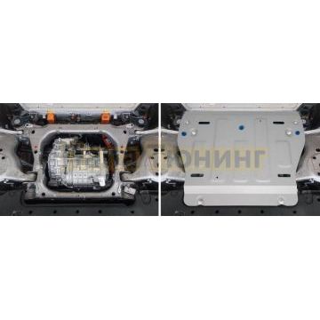 Защита переднего электродвигателя 2 части + защита заднего электродвигателя+ комплект крепежа Rival Алюминий Zeekr 001 2023- 4WD