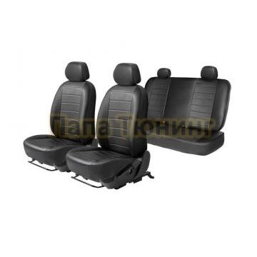 Авточехлы Универсальные на сидение автомобиля со съемными подголовниками (4 места) рисунок строчка