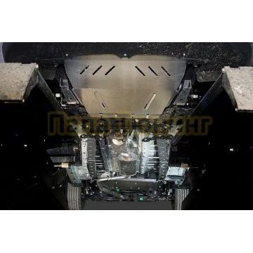 Защиты комплект (алюминий) 4мм (картера, КПП, двигателя правая (ГРМ), двигатеря левая (КПП), топливопровода, бака, адсорбера) ТСС для Jaecoo J7 1.6T 2WD 2023-