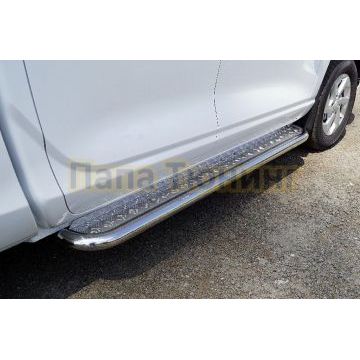 Пороги с площадкой 60,3 мм ТСС для Changan Hunter Plus 2023- Пороги с площадкой 60,3 мм ТСС для Changan Hunter Plus 2023-