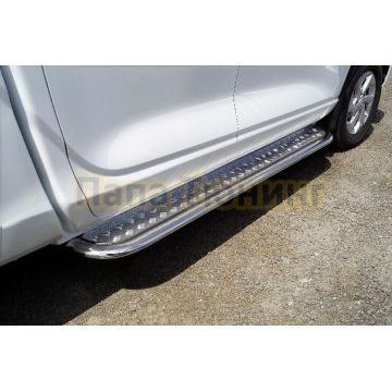 Пороги с площадкой 75х42 мм ТСС для Changan Hunter Plus 2023- Пороги с площадкой 75х42 мм ТСС для Changan Hunter Plus 2023-