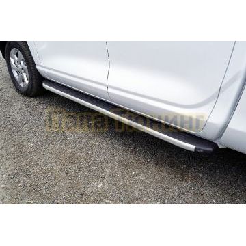 Пороги алюминиевые с пластиковой накладкой 1920 мм ТСС для Changan Hunter Plus 2023- Пороги алюминиевые с пластиковой накладкой 1920 мм ТСС для Changan Hunter Plus 2023-