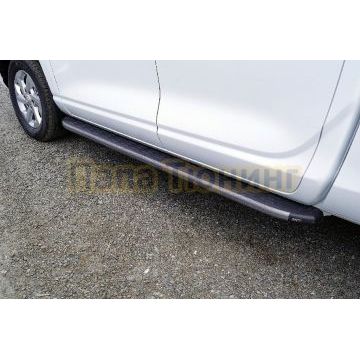 Пороги алюминиевые с пластиковой накладкой (карбон серые) 1920 мм ТСС для Changan Hunter Plus 2023- Пороги алюминиевые с пластиковой накладкой (карбон серые) 1920 мм ТСС для Changan Hunter Plus 2023-