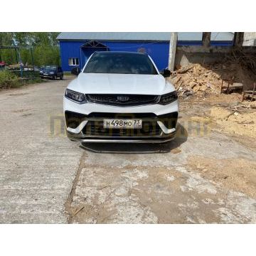 Защита переднего бампера d57 Slitkoff для Geely Tugella 2020-