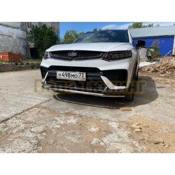 Защита переднего бампера d57 Slitkoff для Geely Tugella 2020-