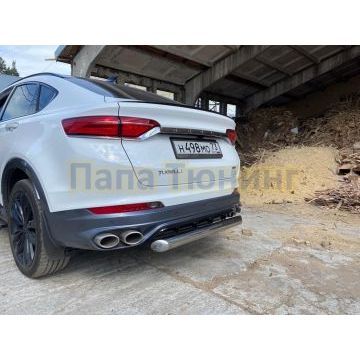 Защита заднего бампера d76 Slitkoff для Geely Tugella 2020-