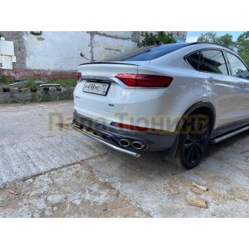 Защита заднего бампера d42 Slitkoff для Geely Tugella 2020-