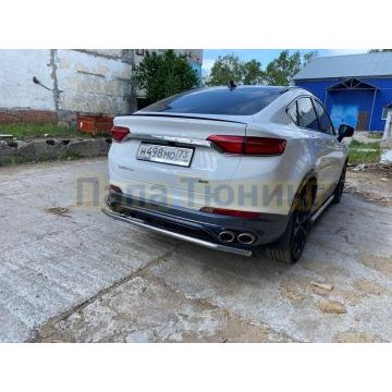 Защита заднего бампера d42 Slitkoff для Geely Tugella 2020-