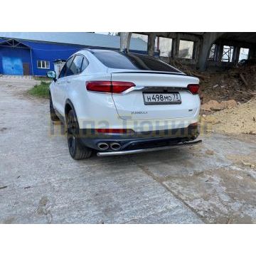 Защита заднего бампера d42 Slitkoff для Geely Tugella 2020-