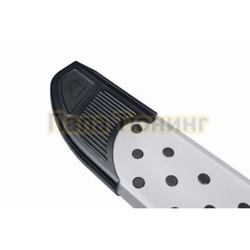 Пороги алюминиевые Standart Silver 1800 серебристые Slitkoff для Geely Tugella 2020-