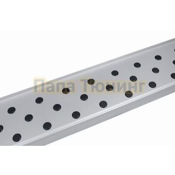 Пороги алюминиевые Standart Silver 1800 серебристые Slitkoff для Geely Tugella 2020-