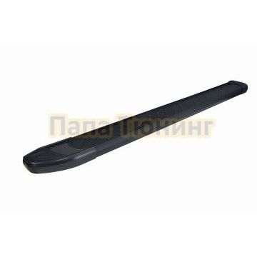 Пороги алюминиевые Standart Black 1800 черные Slitkoff для Geely Tugella 2020-