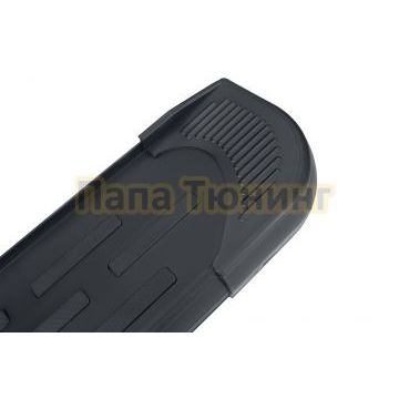 Пороги алюминиевые Premium Black 1800 черные Slitkoff для Geely Tugella 2020-
