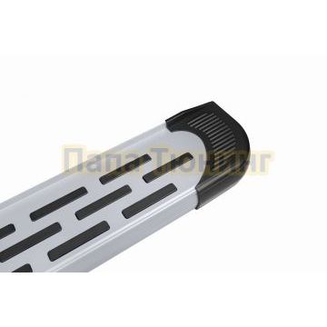 Пороги алюминиевые Premium Silver 1800 серебристые Slitkoff для Geely Tugella 2020-