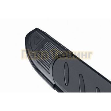 Пороги алюминиевые Elite Black 1800 черные Slitkoff для Geely Tugella 2020-