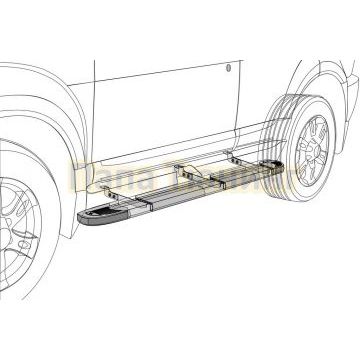 Пороги алюминиевые Elite Silver 1800 серебристые Slitkoff для Geely Tugella 2020-