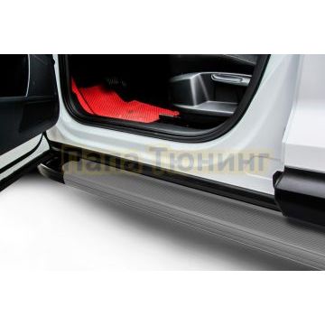 Пороги алюминиевые Optima Grafit 1800 графитовые Slitkoff для Geely Tugella 2020- Пороги алюминиевые Optima Grafit 1800 графитовые Slitkoff для Geely Tugella 2020-