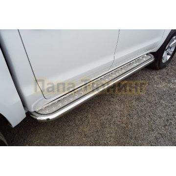 Пороги с площадкой 60,3 мм ТСС для JAC T8 Pro 2020- Пороги с площадкой 60,3 мм ТСС для JAC T8 Pro 2020-