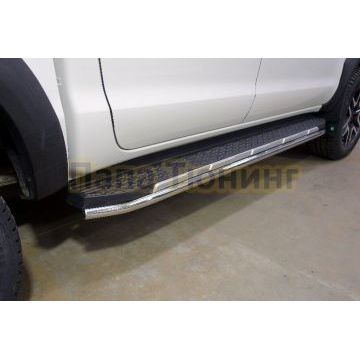 Защита порогов 42,4 мм ТСС для JAC T8 Pro 2020- Защита порогов 42,4 мм ТСС для JAC T8 Pro 2020-