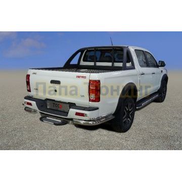 Защита задняя (уголки двойные) 76,1/42,4 мм ТСС для JAC T8 Pro 2020-