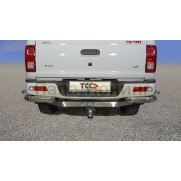 Защита задняя (уголки двойные) 76,1/42,4 мм ТСС для JAC T8 Pro 2020-
