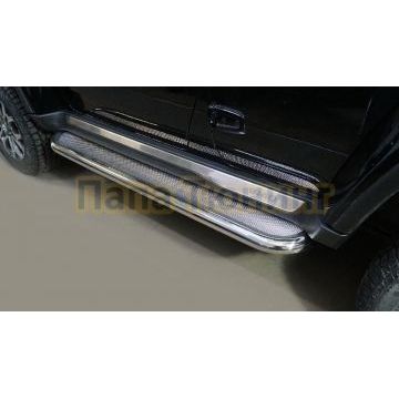 Пороги с площадкой (нерж. лист)  60,3 мм ТСС для Baic BJ40 2023-