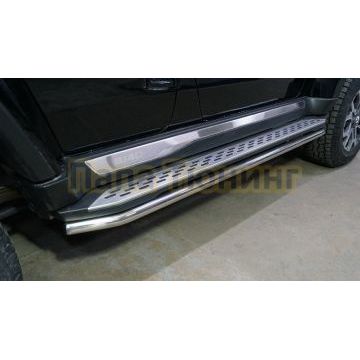 Защита порогов 42,4 мм ТСС для Baic BJ40 2023-