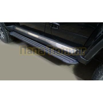 Пороги алюминиевые "Slim Line Black" 1600 мм ТСС для Baic BJ40 2023-