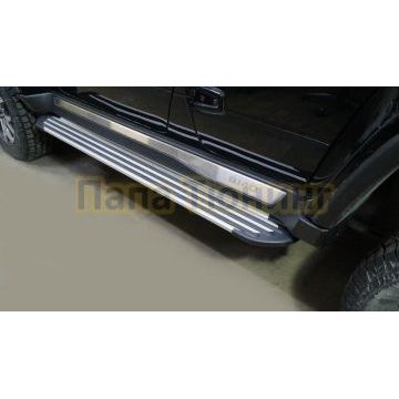 Пороги алюминиевые "Slim Line Silver" 1600 мм ТСС для Baic BJ40 2023-