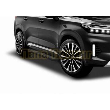 Порог-площадка "Black-Premium" A193ALB + комплект крепежа, RIVAL, Exeed VX 2021-