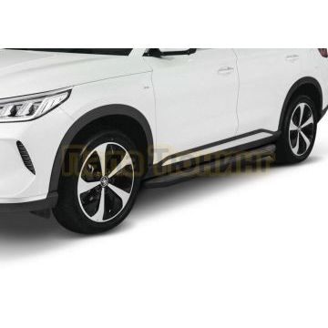 Порог-площадка "Black-Premium" A180ALB + комплект крепежа, RIVAL, BYD Song Plus 2023-