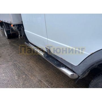 Пороги труба с проступью Папа Тюнинг для ГАЗель ГАЗ 27057