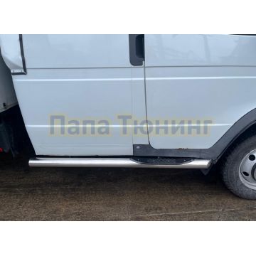 Пороги труба с проступью Папа Тюнинг для ГАЗель ГАЗ 27057