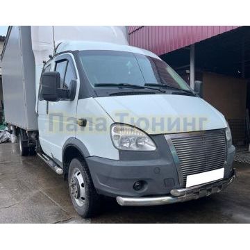 Пороги труба с проступью Папа Тюнинг для ГАЗель ГАЗ 27057