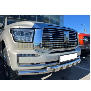 Защита переднего бампера двойная с перемычками d76/60 мм Папа Тюнинг для Tank 500 2023-