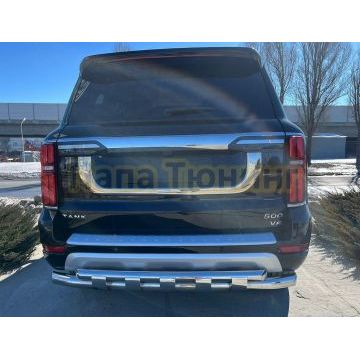 Защита заднего бампера двойная с перемычками d76/60 мм Папа Тюнинг для Tank 500 2023-