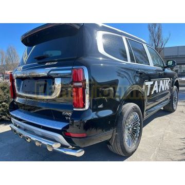 Защита заднего бампера двойная с перемычками d76/60 мм Папа Тюнинг для Tank 500 2023-