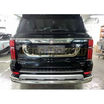 Защита заднего бампера угловая большая двойная d76/42 мм Папа Тюнинг для Tank 500 2023-