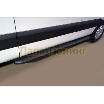 Порог алюминиевый с пластиковой накладкой (карбон черные) 2020 мм (правый) ТСС для Sollers Atlant (L1H1) 2023-