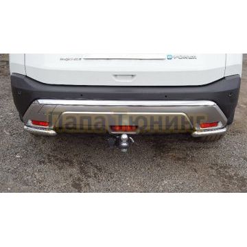 Защита задняя (уголки) 42,4 мм ТСС для Nissan X-Trail (T33) 2024-